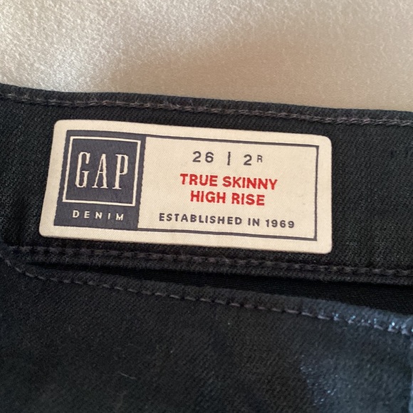Gap Black Shimmer True Skinny High Rise Jeans. Size 26 NWOT. Great for Holidays! - Picture 7 of 9